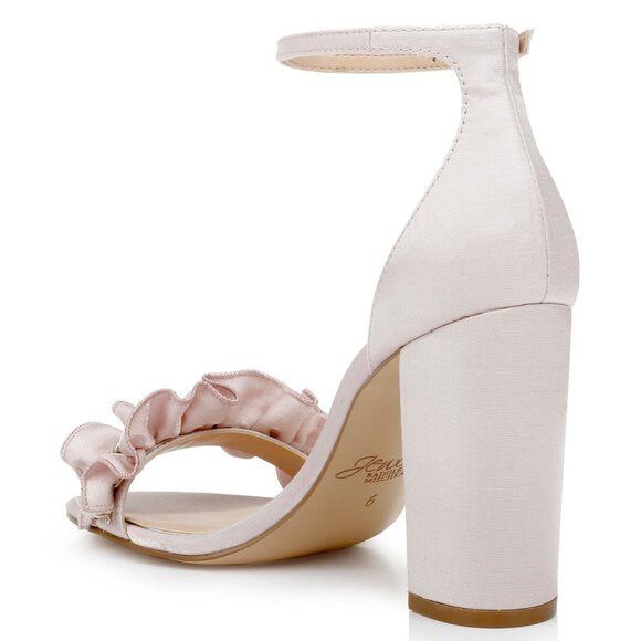 Brand New - Badgley Mischka Womens Deva Ruffle High Block Heel - Pastel Pink - 5 - Picture 3 of 7